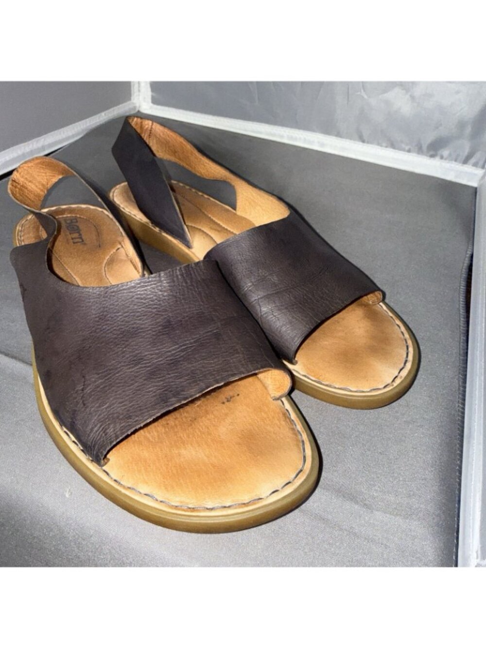 Born Women's Inlet Sling Back Sandal Dark Brown Espresso Shade Leather Size 10M - Picture 6 of 7